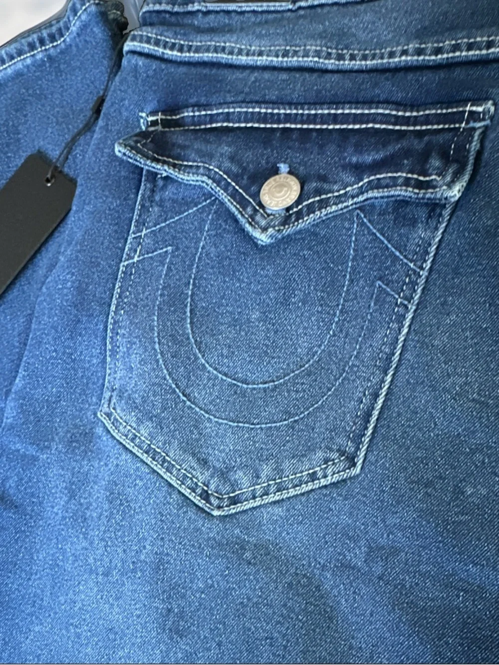 True Religion Geno SN Flap Relaxed Slim Jeans Men’s 34x32 Medium Wash